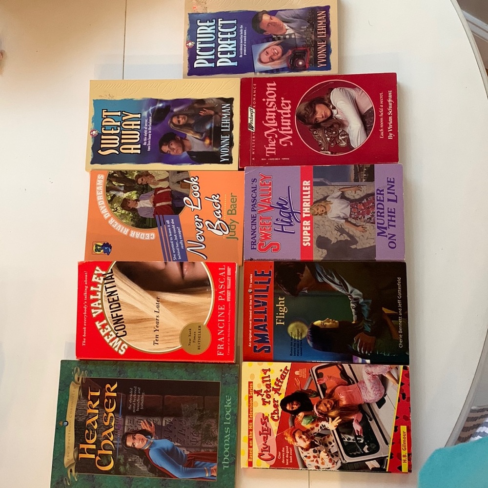 9 young adult paperback books with Sweet Valley Confidential Ten Years Later